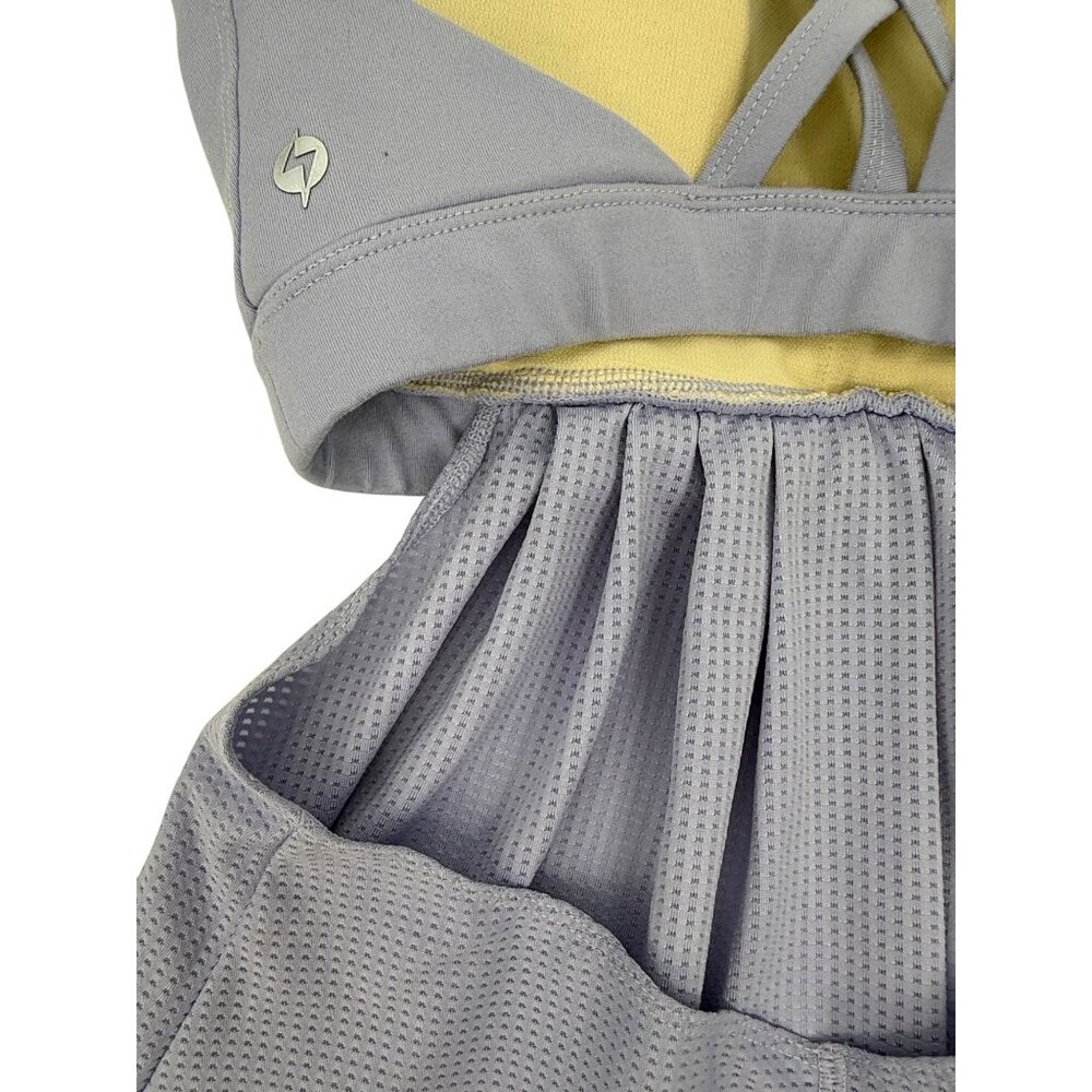 Popflex Active Purple Strappy Back & Mesh Supportive Sports Bra Goddess Top - Picture 9 of 13